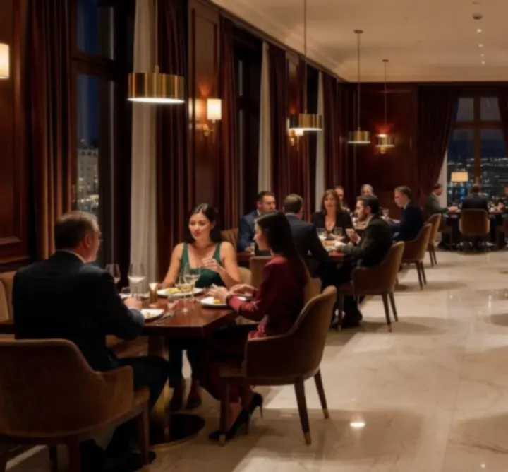 Elegáns étterem és poker lounge belső tér a Buda Gastro Hubban