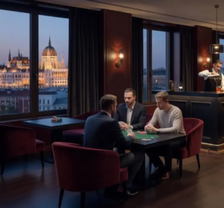 Buda Gastro Hub modern Poker Lounge hangulatos belső tere